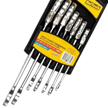 Imagem de Jogo chave combinadas catraca articulada 8 a 19mm Beltools