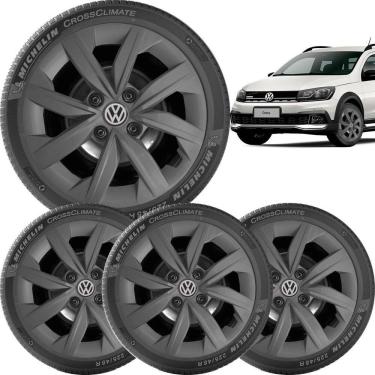 Imagem de 4X Calota Vw Voyage Saveiro 19 20 21 Aro 14 Grafite 249Ca