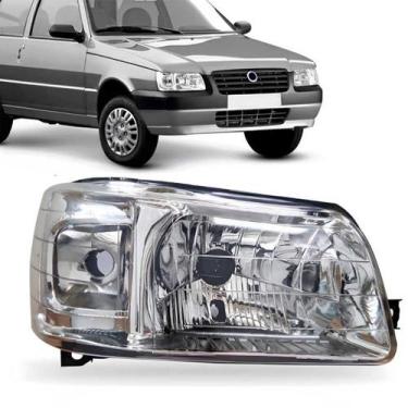 Imagem de Farol Fiat Uno Mille Fire Economy Fiorino Cromado 2004/2012 - LIGHTWAY