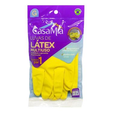 Imagem de Luva De Látex Limpeza E Serviços Multiuso Tamanho G Casamia, G