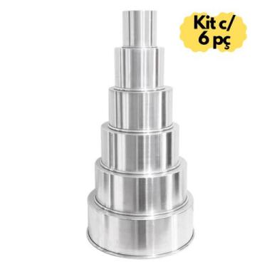 Imagem de kit Formas Assadeiras Redonda Alta 6 Peças Nº 10 16 18 20 25 30 cm - G