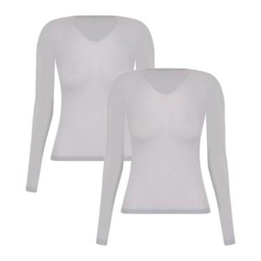Imagem de Kit 2 Camisetas Feminina Fio 40 Segunda Pele Para Mulher Selene Modelo