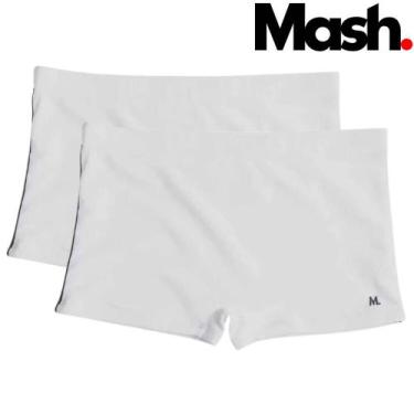 Imagem de Kit 2 Sunga Boxer Mash Adulto Moda Praia Tamanhos Grandes, G, Branco
