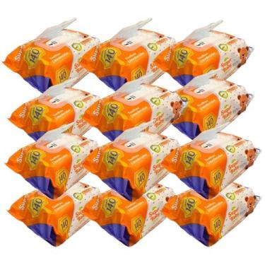 Imagem de Kit 1680 toalhas umedecidas super baby 20 x 12 cm