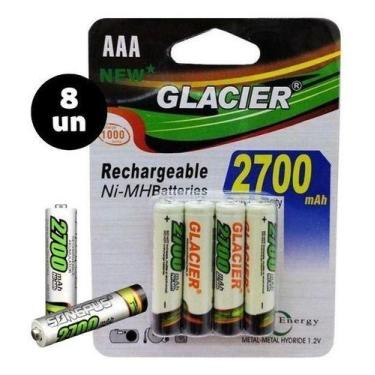 Imagem de Kit 8 Pilhas Recarregaveis Aaa 2700mah No Blister - lojaaquitem24