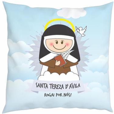 Imagem de Almofada Com Enchimento Oração Santinhos Santa Tereza D'Ávila - Core D