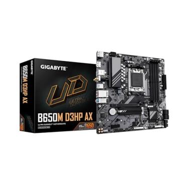 Imagem de GIGABYTE B650M D3HP AX (rev. 1.0) AM5 LGA 1718 AMD B650 M-ATX DDR5, 2X PCIe 4.0 M.2, PCIe 4.0, USB 3.2 Gen2 Tipo-C, Wi-Fi 6E, LAN 2.5GbE