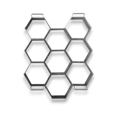 Imagem de Forma Bloquete Sextavado 9 Blocos 20x8 - Chapa 18 1.2mm - FLI Comércio