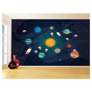 Imagem de Papel De Parede 3D Espaço Estrelas Planetas 3,5M Nsp189 - Você Decora