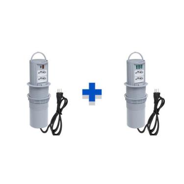 Imagem de Kit Torres Tomada Totem Manual Alça 2Tom 20A 2 e 3 USB 5.2A - CONNECT 