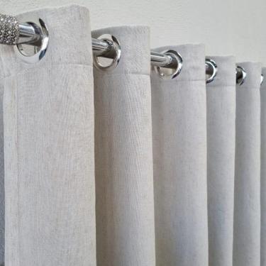 Imagem de Cortina De Voal Gaze Linho Com Forro Blackout 100% Corta Luz Em Tecido