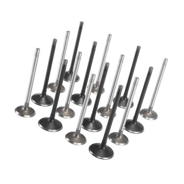 Imagem de Hihaha 16 válvulas de admissão e escape de aço inoxidável para GM Ecotec 2.0L, 2.2L, 2.4L e outros modelos, Preto e Prateado