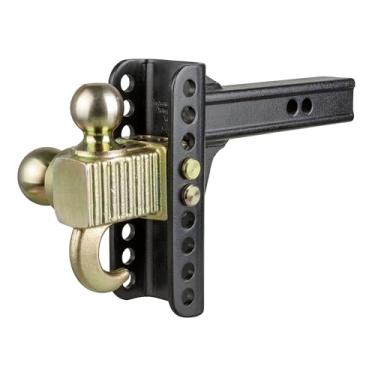 Imagem de CURT 45904 Suporte de bola de engate de reboque ajustável, passo de gancho de reboque, receptor de 5 cm, queda de 15 cm, esferas de 5 e 6,3 cm, 6,3 kg