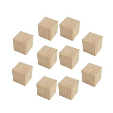 Imagem de Luwecf Blocos de Madeira, Cubos, Blocos de Contagem, Blocos Quadrados, Blocos de Empilhamento para Projetos DIY, Jogo, Pintura de Cubos, Decoração,