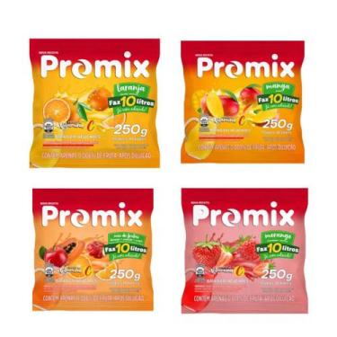 Imagem de Suco Refresco Em Promix - 04 Pacotes Sortidos - Faz 10 Litros Cada