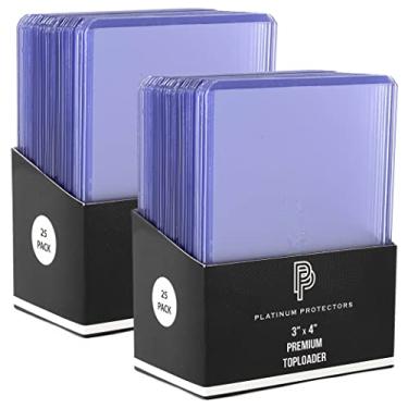 Imagem de Platinum Protectors Capas de cartas colecionáveis, protetores de cartas toploader para Pokémon, futebol e beisebol, capas de plástico transparente para cartões colecionáveis, 50 unidades