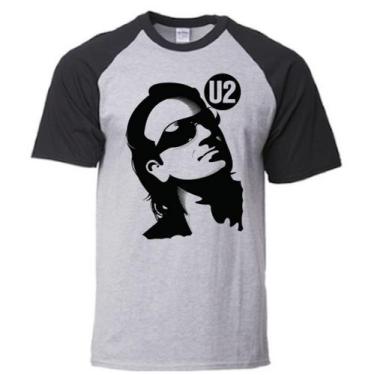Imagem de Camiseta U2 Bono Vox - Alternativo basico, Cinza-Preto / GG