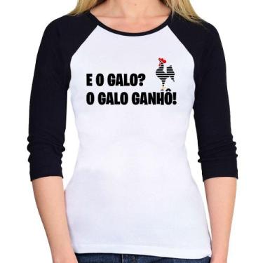 Imagem de Baby Look Raglan E o galo O galo ganhô! Manga 3/4 - Foca na Moda, Bran