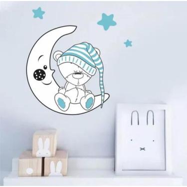 Imagem de Adesivo Decoração De Quarto Berçario Ursinho Gorro - pinkie
