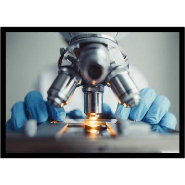 Imagem de Quadro Decorativo Medicina Microscópio Biomedicina Biologia Com Moldur