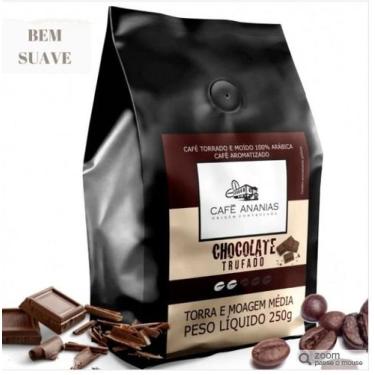 Imagem de Café Ananias em pó para coador aroma chocolate contem 250 gramas