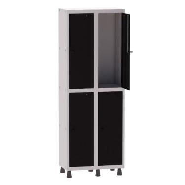 Imagem de Armário Guarda Volume Locker Roupeiro 2 Vãos 4 Portas Aço GRP502/4 Cin