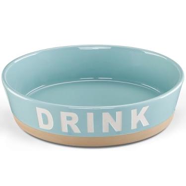 Imagem de Tigela de cerâmica antiderrapante de 20 cm, prato resistente de comida/água de 1134 g para cães pequenos e médios, alimentador de animais de estimação de porcelana de grau alimentício, seguro para