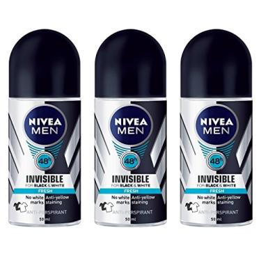 Imagem de NIVEA Desodorante Antitranspirante Roll-On Masculino Invisvel para Axilas - Fresh Scent (Pacote com 3 Frascos, 1,7 Oz / 50 Ml Cada Frasco)