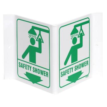 Imagem de Brady 49043 Placa de polietileno rígido de alta visibilidade - Flexível, 30,5 cm x 45,7 cm, Legend "Safety Shower (com Picto)"