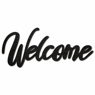 Imagem de CREATCABIN Welcome Wood Cutouts Decorativos Palavras Sinais em Branco Script Sem Acabamento Letra de Madeira Corte a Laser Decorativo para Grinalda em Branco Casa Café Loja Apartamento Fazenda Varanda