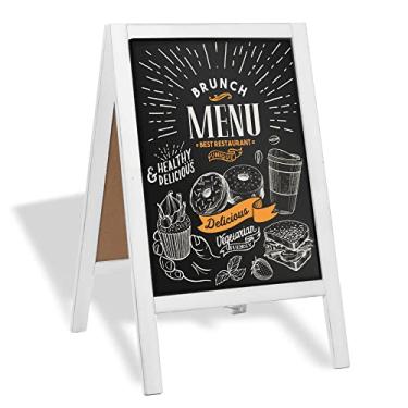 Imagem de Placas de sanduíche – Placa de quadro-negro com giz e borracha para menu – Vários tamanhos e cores para escolher!, Branco, 21x30 Inches