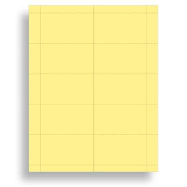 Imagem de Cartões de visita amarelos lisos de 50 kg - 25 folhas / 250 cartões de visita - jato de tinta e laser