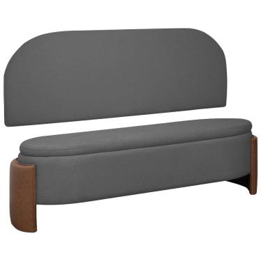 Imagem de Kit Cabeceira e Calçadeira Império Casal para Cama Box 140cm Bouclê Facto - SOFA STORE