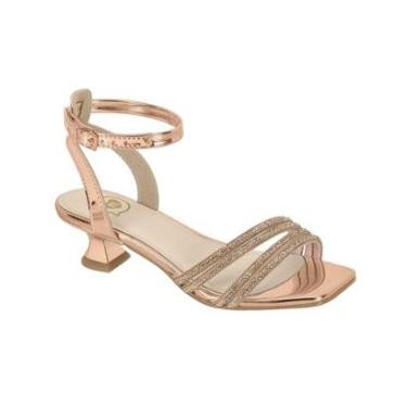 Imagem de Sandalia Menina Saltinho Baixo Social Festa Molekinha Brilho-Feminino