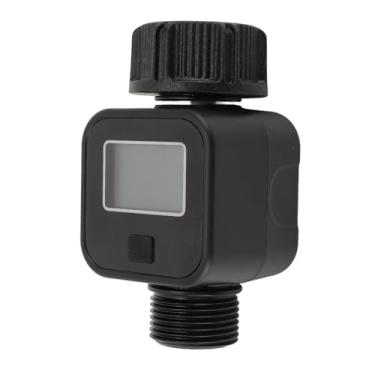 Imagem de Medidor de fluxo de água, conector de rosca padrão de 3/4 pol. Mede o consumo de galões por litro e a taxa de fluxo para irrigação com mangueira de jardim ao ar livre, enchimento