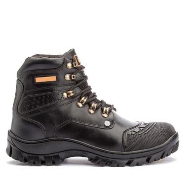 Imagem de Bota Tratorada Preta Masculina Confortável em Material Premium Moda Ca