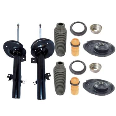 Imagem de PAR AMORTECEDOR DIANTEIRO E KITS BATENTE COIFA COXIM COM ROLAMENTO C3 208 2013 A 2020