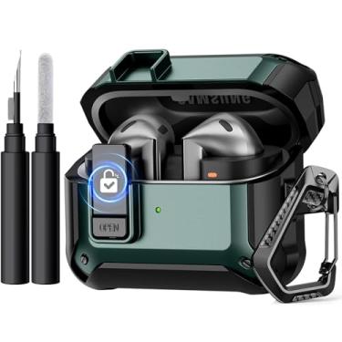 Imagem de GEAK Capa Compatível Com Galaxy Buds 3 Pro Case/Samsung Galaxy Buds 3 Case Com Mosquetão E Kit De Limpeza, Capa Protetora Rígida Completa Com Clipe De Trava De Segurança Para Galaxy Buds 3 Homens Mu