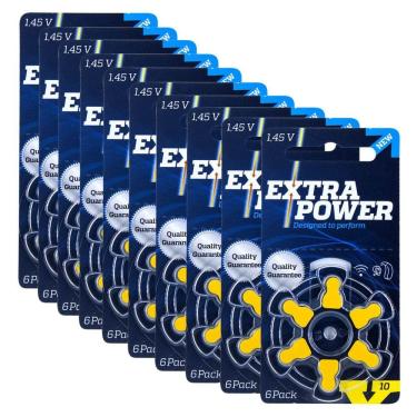 Imagem de  60 Pilhas Baterias 10 Pr70 Auditiva Extra Power