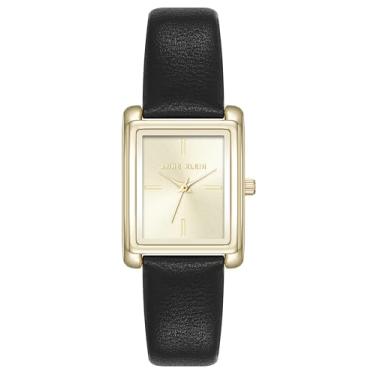 Imagem de Anne Klein Relógio feminino com pulseira Croco-Grain, Preto