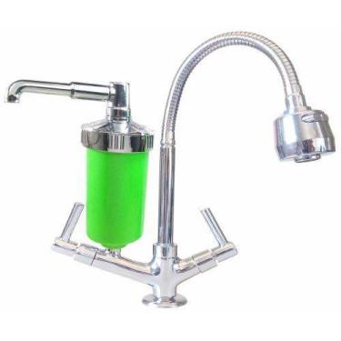 Imagem de Torneira Flexí Verde C/ Filtro. Mesa, Pia,cozinha, Metal - cavis
