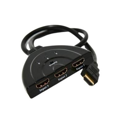 Imagem de Hub Adaptador Hdmi Switch HDTV 1x1 2x1 3x1 1080p Full HD Cabo Duplicad