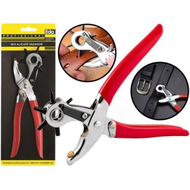 Imagem de Alicate Vazador Furador Para Couro Eva Chinelo Borracha Cinto Com 6 Bi