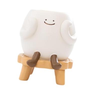 Imagem de IEUDNS Resina vaso holder de flores decoração de contêiner fofo plantador decorativo para peça de aniversário central home desktop interno, Amarelo