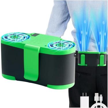 Imagem de Lvkakmox Ventilador de cintura atualizado 2025 - Ventilador portátil de clipe de cintura 3 em 1 e ventiladores de camisa de cinto, 4 velocidades com cordão, para trabalhos ao ar livre, fazenda