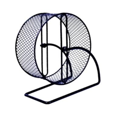 Imagem de Generic Roda de hamster de hamster de ferro roda silenciosa para animais pequenos divertidos para brincar e correr mudo com acessórios de gaiola de suporte,