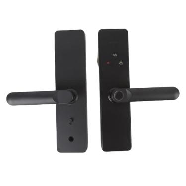 Imagem de Fechadura de porta com impressão digital, fechadura de porta de entrada sem chave com controle de aplicativo, cartão IC, senha, acesso por chave, teclado touchscreen