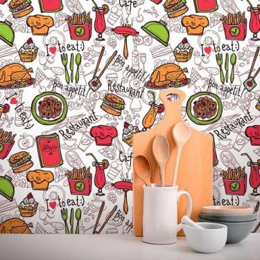 Imagem de Papel De Parede Autoadesivo Para I Love Eat - Inove Papéis de Parede