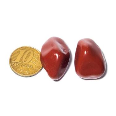 Imagem de 02 Jaspe Vermelho Rolado Pedra Natural G 30 a 45mm Classe A - Cristais