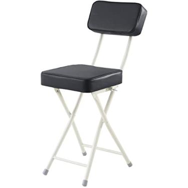 Imagem de Gravadores cadeiras dobráveis sem braços dormitório economia de espaço cadeira de escrita, simples cadeira dobrável quadrada com encosto, PU + cadeira de evento estofada, fácil de transportar (cor